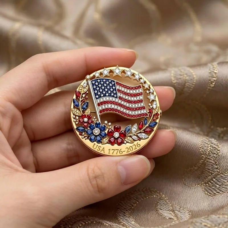 Patriotic American Flag Brooch Pin 250 Years of Freedom USA Men Women Jewelry