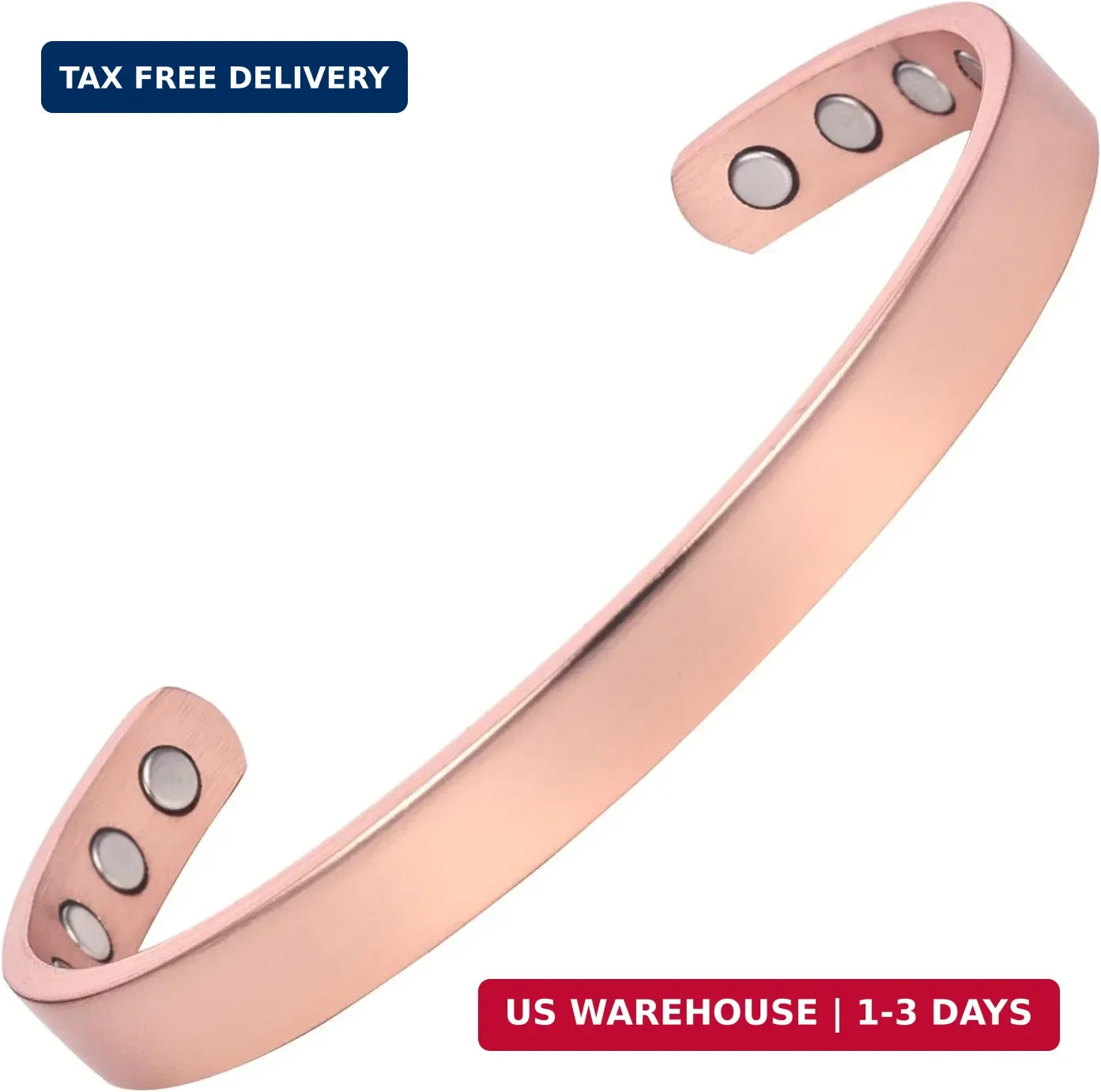 MagEnergy Copper Bracelet for Men and Women, 99.9% Pure Copper Magnetic Bangle w