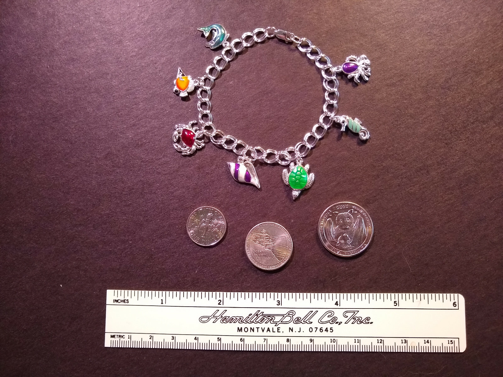 Kabana 7 Enamel Charms Sealife Bracelet 925 Silver