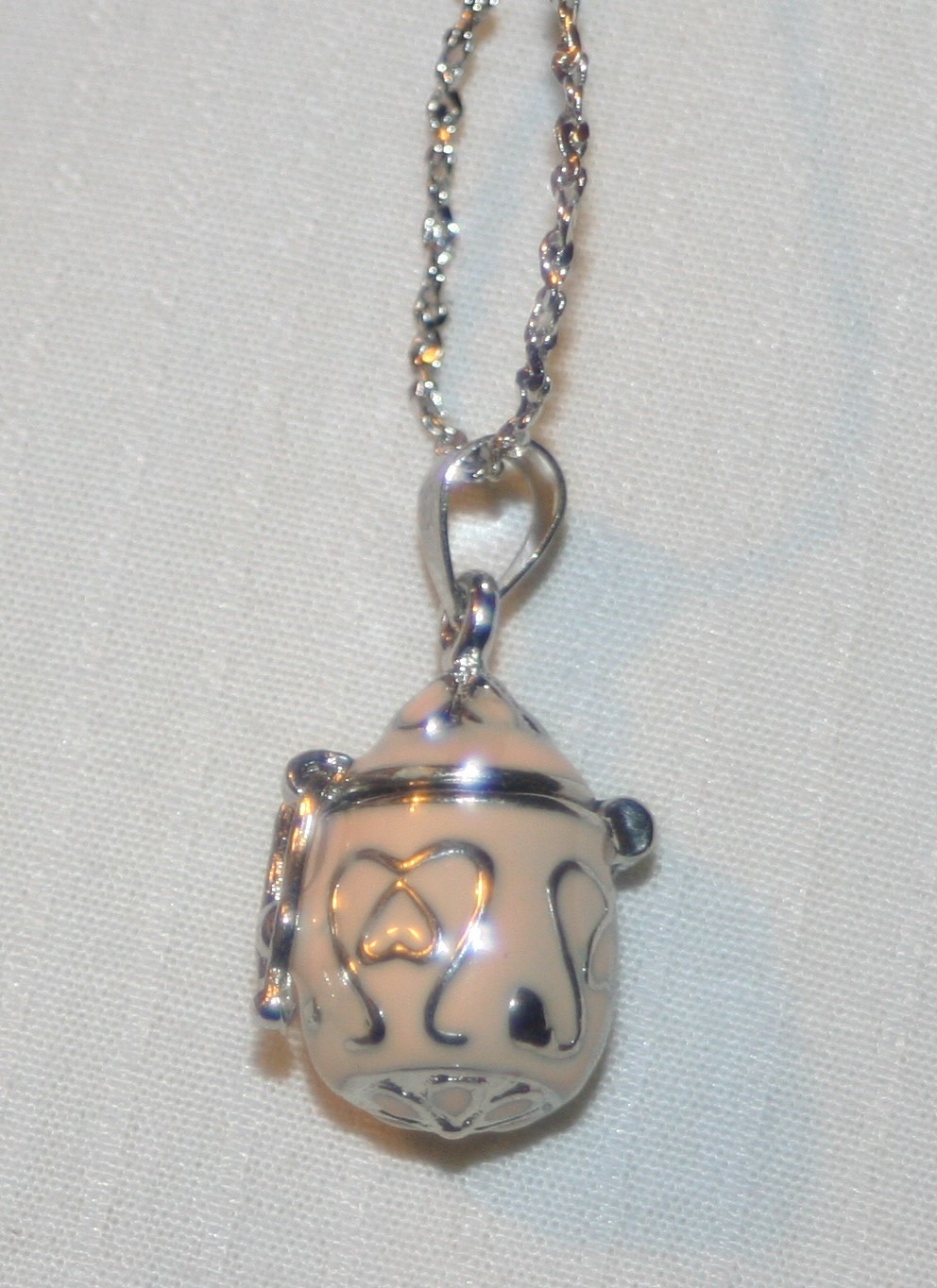 Sweet Small Peach Finish Heart Accent Vial for Cremains Ashes Pendant Prayer Box