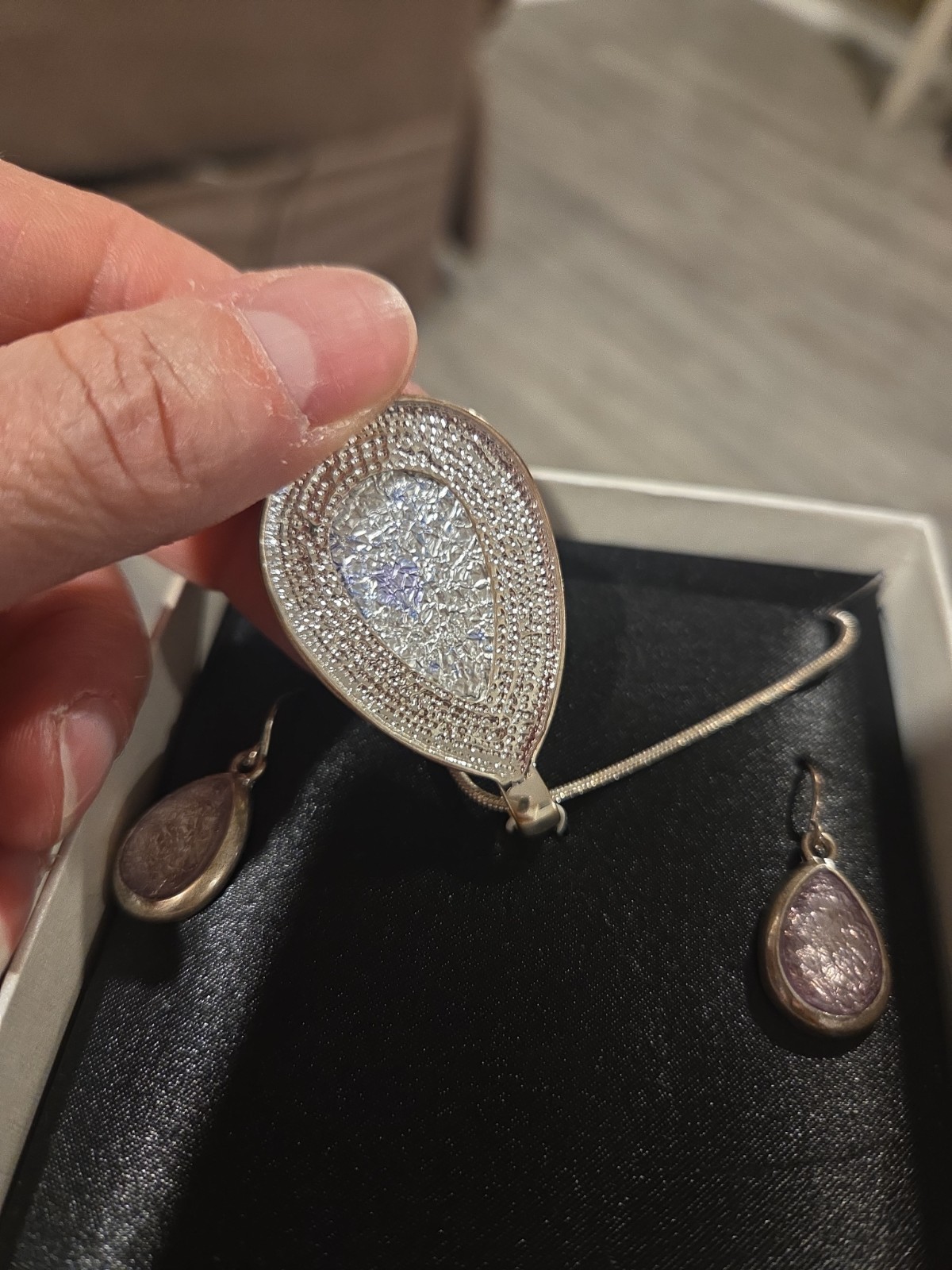 Mixit Faux Druzy Necklace & Earrings Set – NEW!