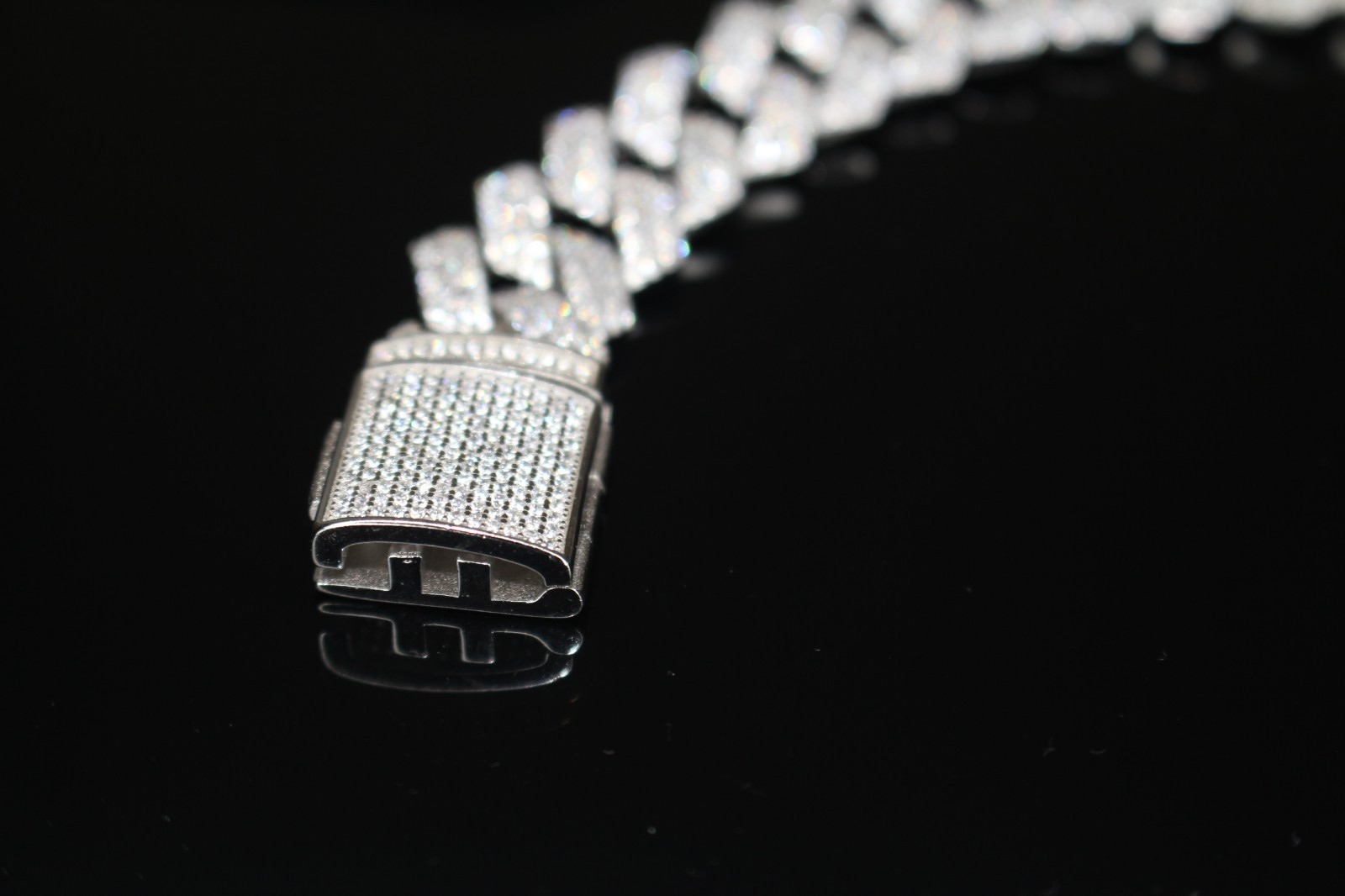 14mm Cuban Miami Prong 925 Sterling Silver Bracelet 15ct Lab Sim VVS Diamond 43g