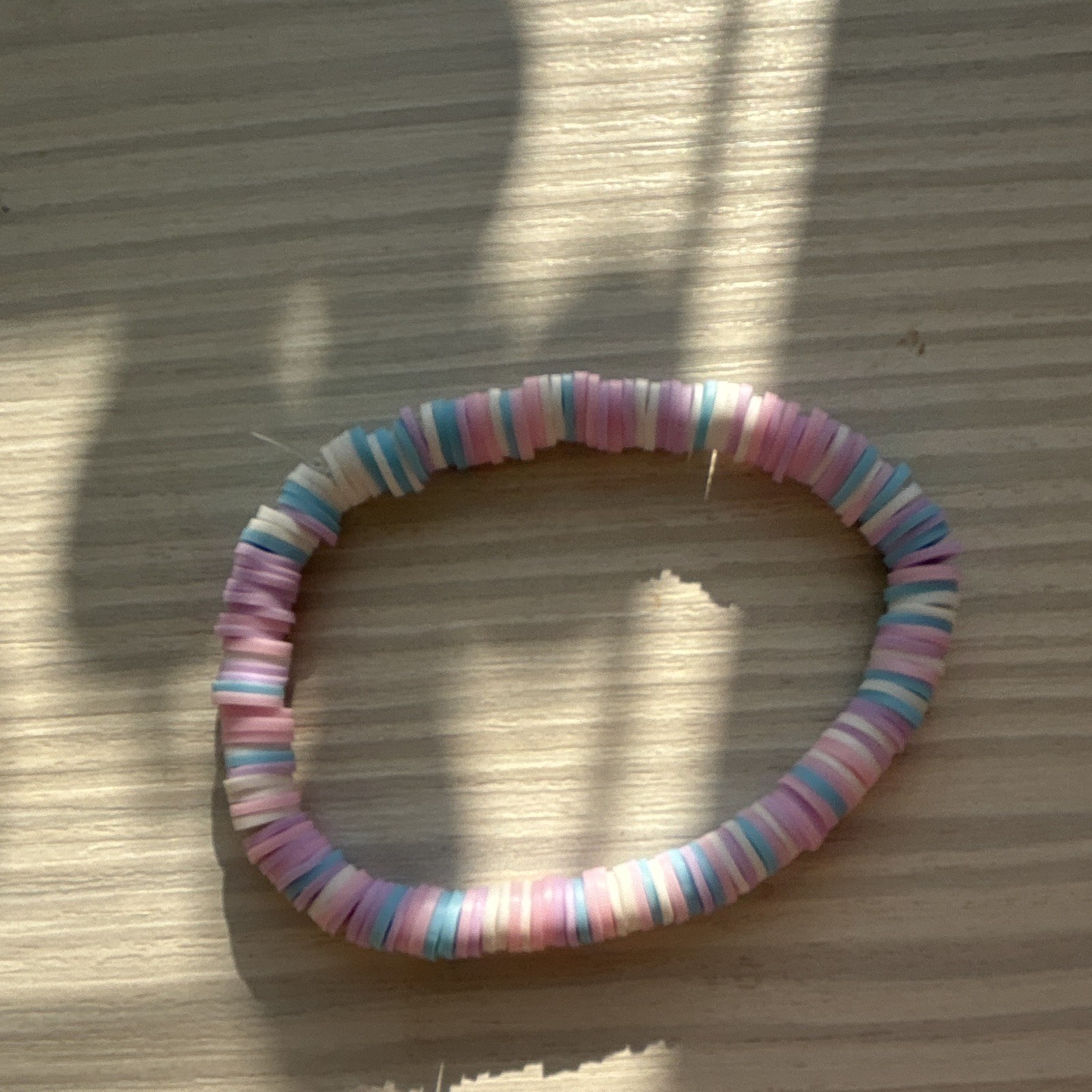 Pastel Multicolour Round Plastic Beaded Stretch Bracelet, Stackable, Sizable