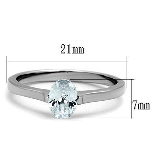 TK1762 – High polished (no plating) Stainless Steel Ring with AAA Grade CZ in