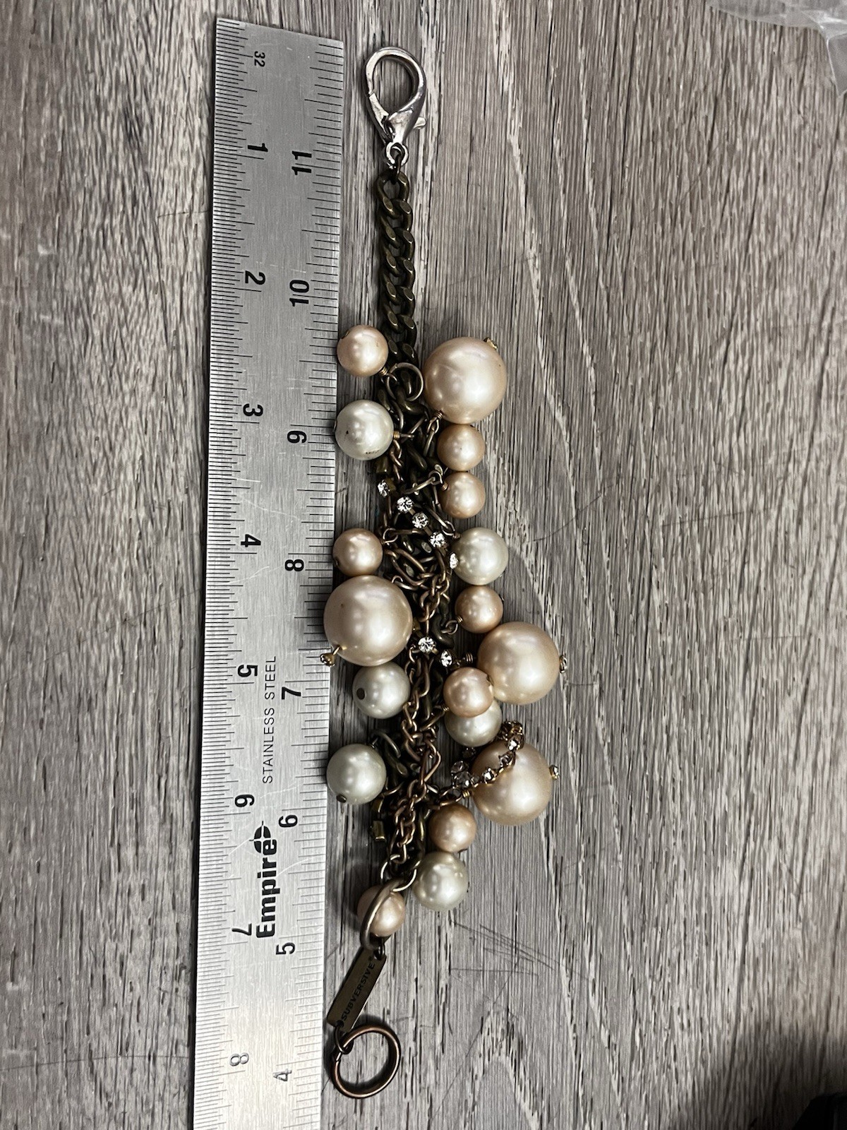 Subversive for Target Faux Pearl Rhinestone Bracelet 4.5in