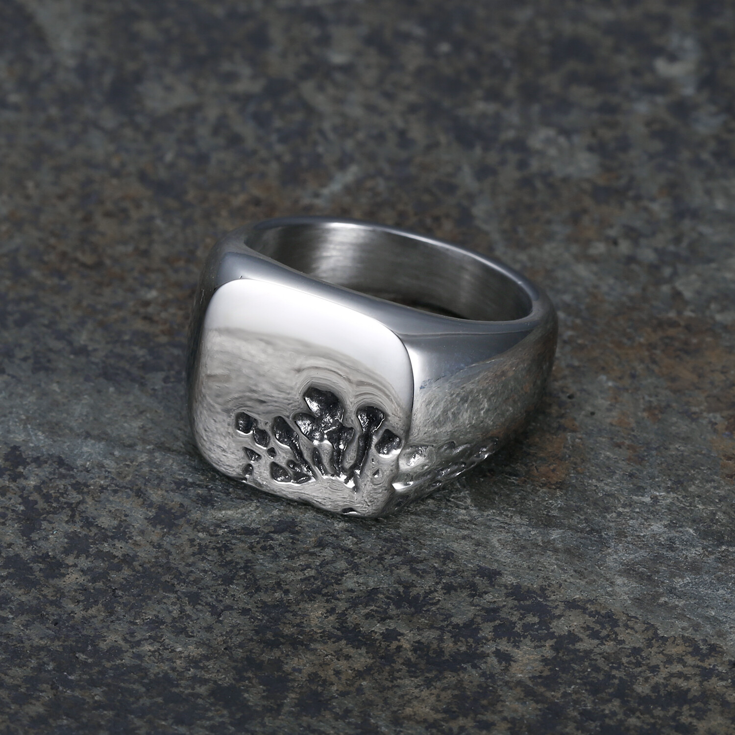 Rock Men’s Solid Color Biker Rings Stainless Steel Male Signet Personalized Anel