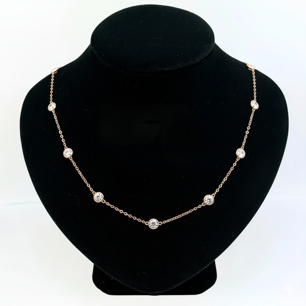 14k Gold Cubic Zirconia CZ by the yard 16” up to 42″ Necklace
