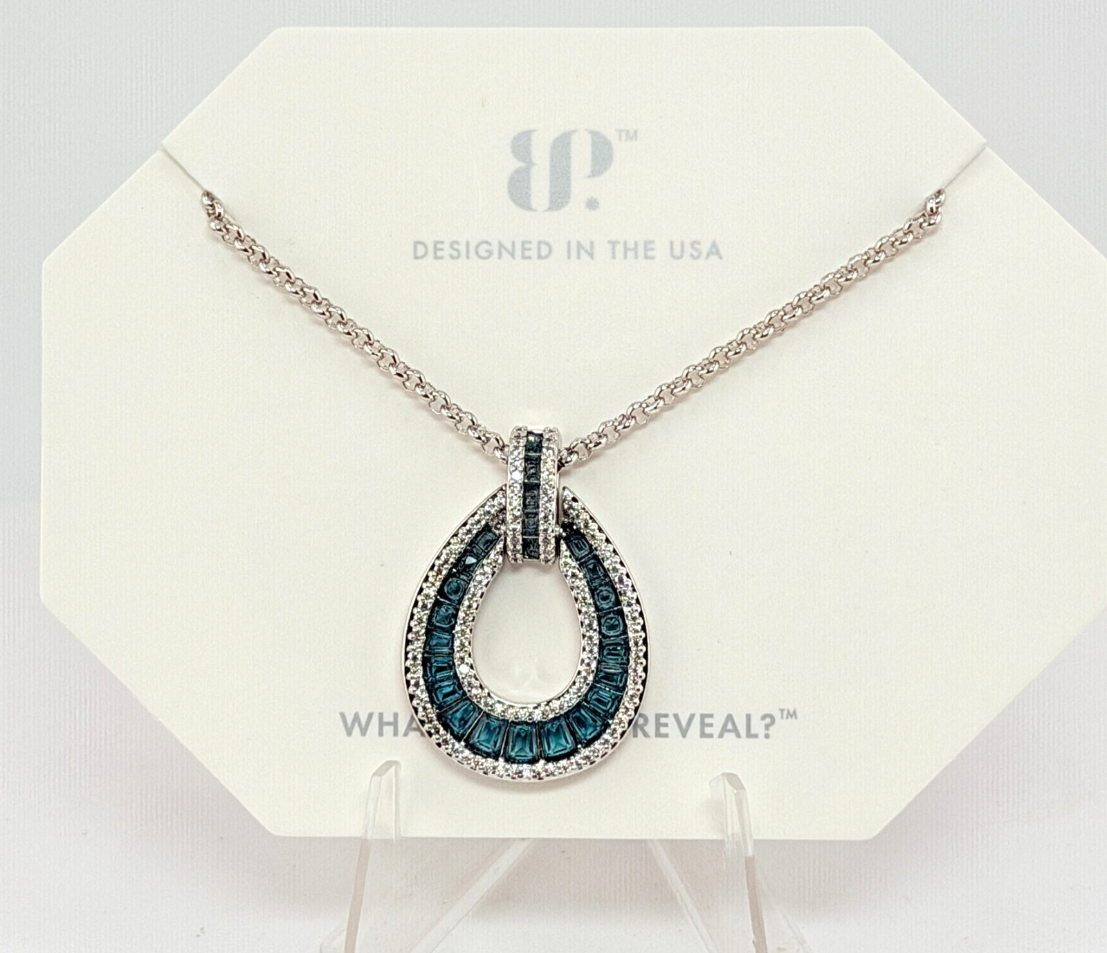 Bomb Party Necklace “Beautiful In The Detail” Paraiba Tourmaline Rhodium NK58873