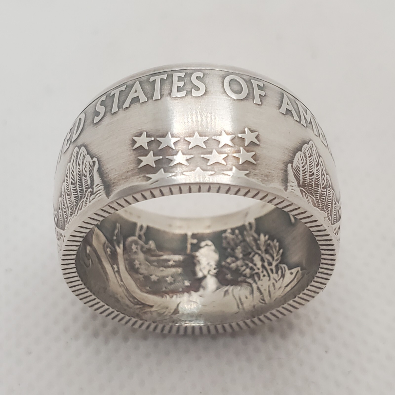 American Silver Eagle Coin Ring. Made To Order In Any Size. ASE. Pure Silver.