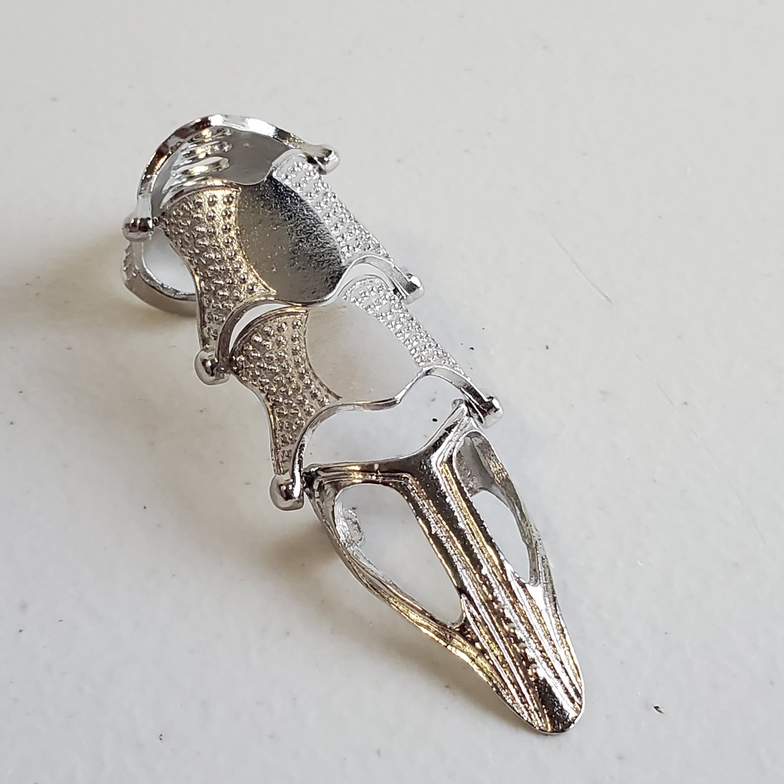 Full Finger Ring Claw Skull Gothic Armor Silver Color Punk Knight Jewelry USA