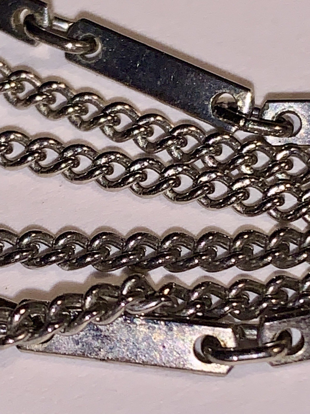 Multi 3 Strand Park Lane Statement Necklace Silver Tone Vintage