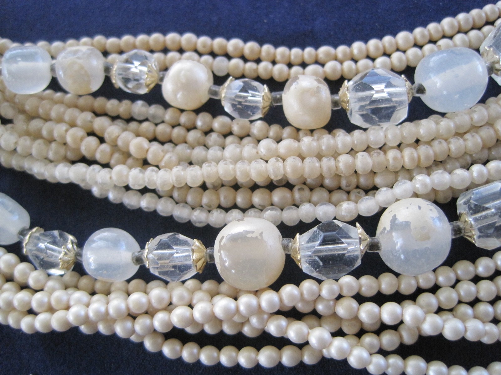 Seed Bead Plus Regular Beads 11 Strand Necklace 13″ CHOKER