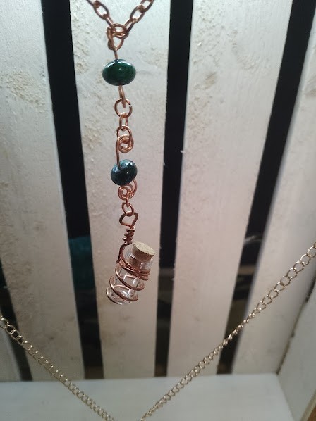 Necklace and bracelet set for women Copper wrap & toned chain great style