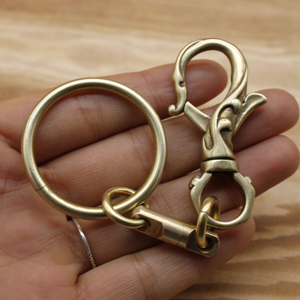 Solid Brass Keychains Pants Clip Hook Bag Hook Handmade Car EDC Keychains
