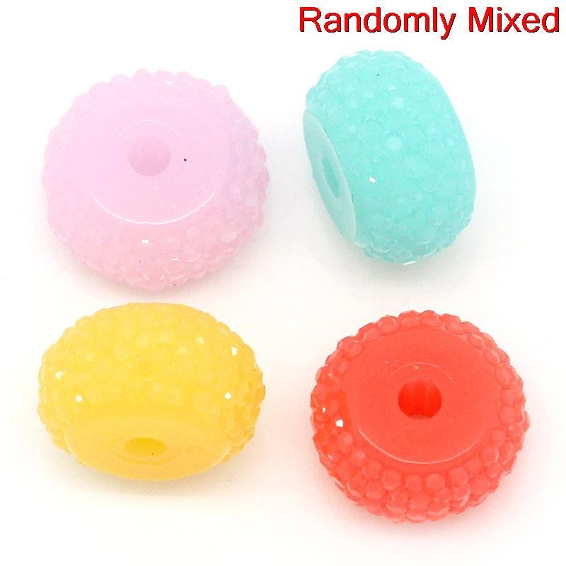 Sexy Sparkles 10 Pcs, Round Multicolor Resin Spacer Bead 12mm Dia, Hole: Approx