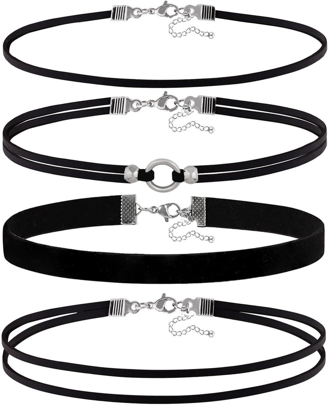 Velvet Choker Necklace for Women Black Lace Choker Layered Classic Black Choker