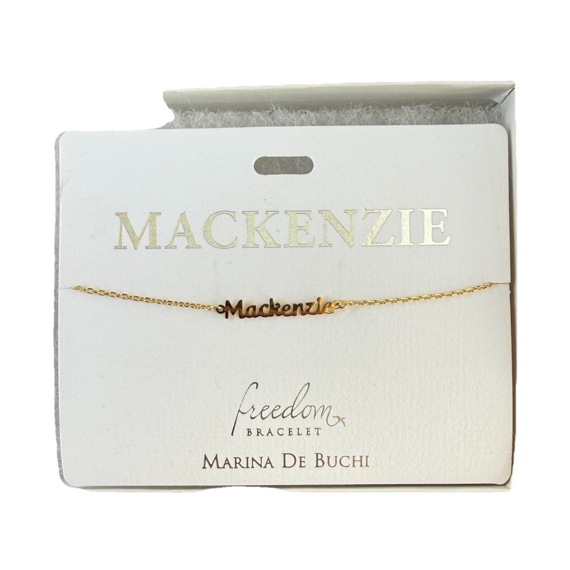 Marina De Buchi Freedom Mackenzie Gold Customized Charm Chain Bracelet No Stone