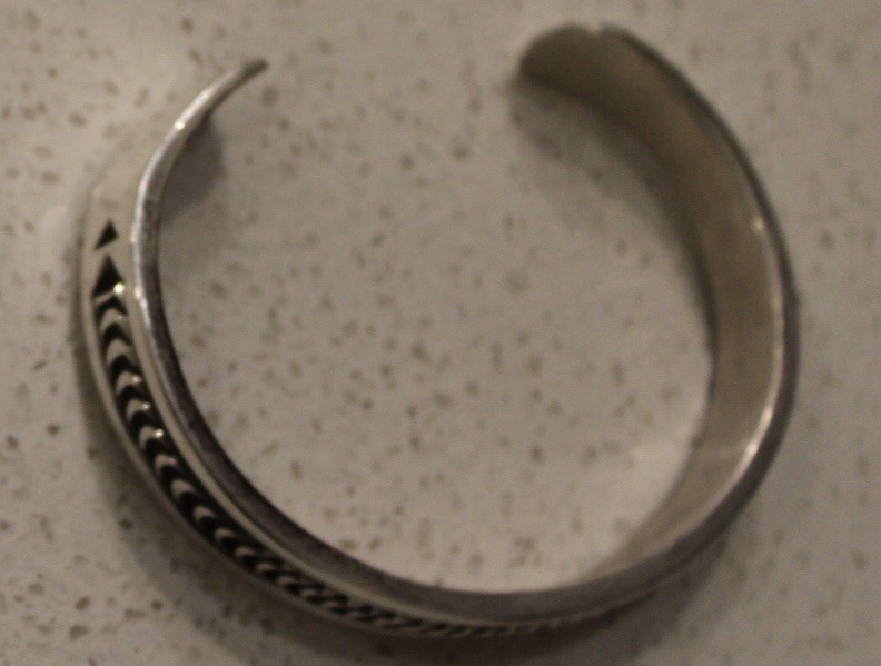 Sterling silver Native American Twisted Rope Cuff Bracelet, Adjustable 1.6 oz.