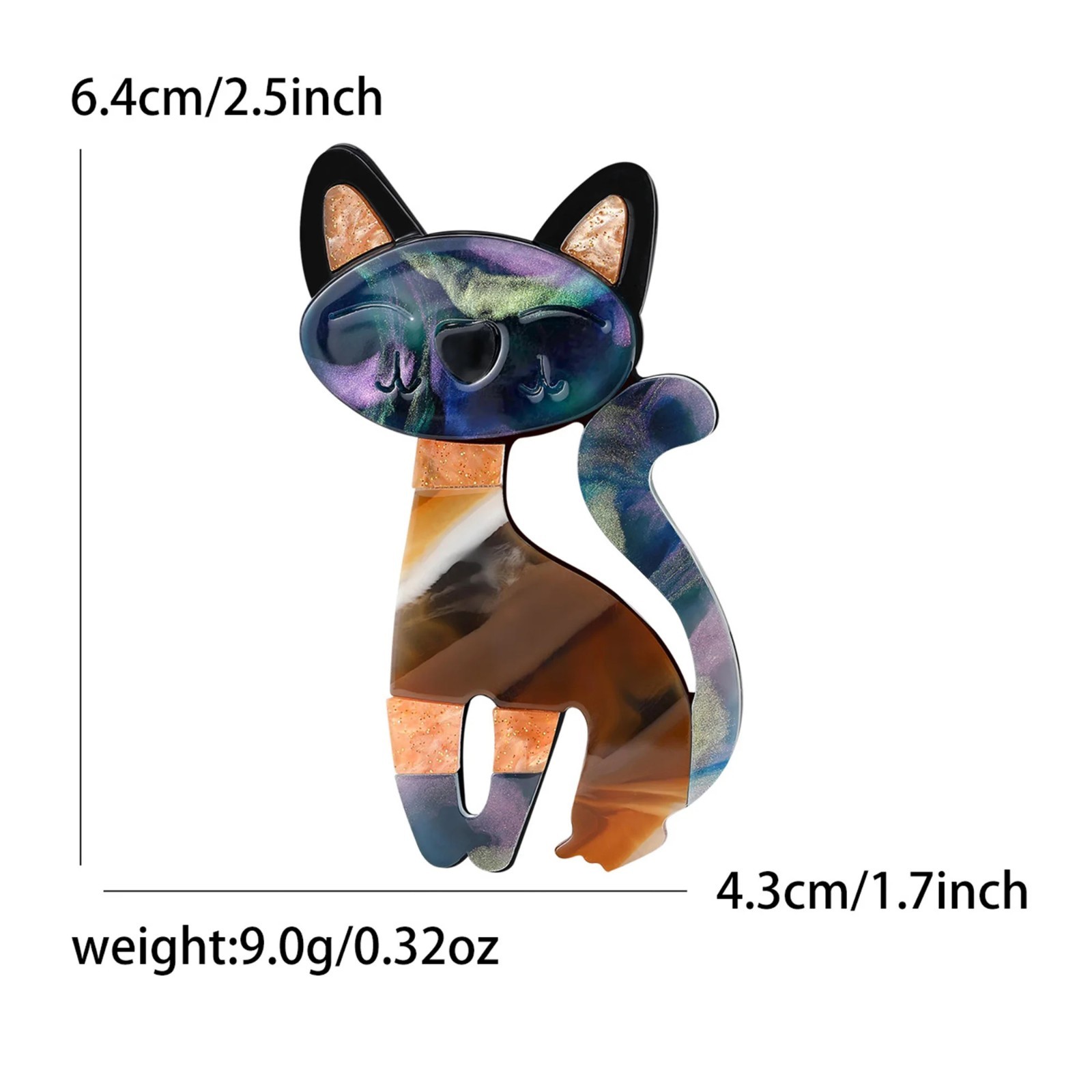 Classic Rhinestone Cat Brooches for Women Unisex Animal Pin Kitten Lapel Pins