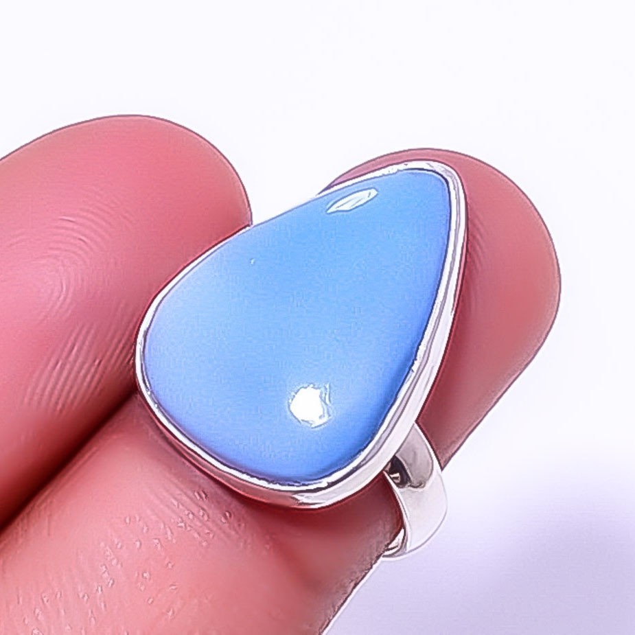 Blue Opal – Owyhee Silver Plated Jewelry Ring s.7 T999