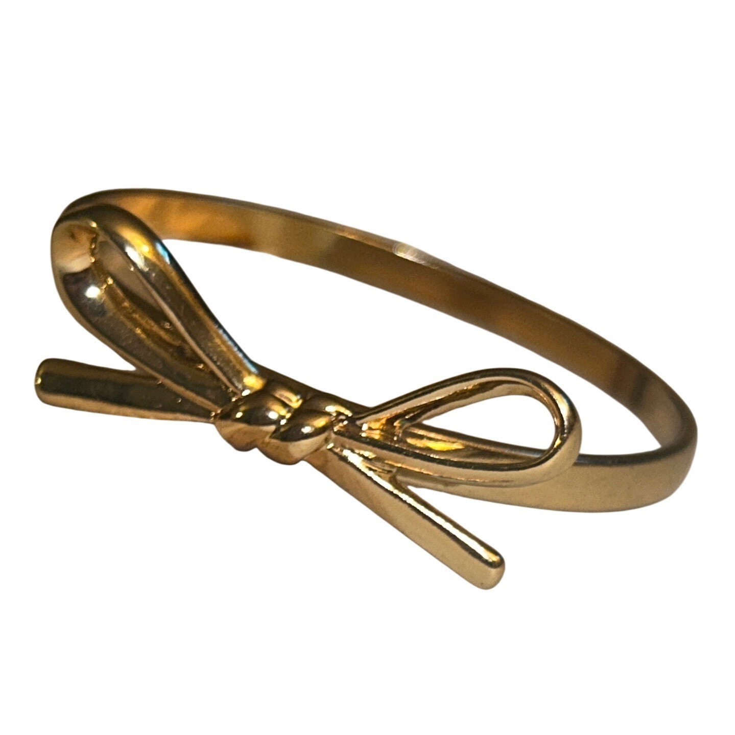 Gold Tone Bow Bangle Bracelet