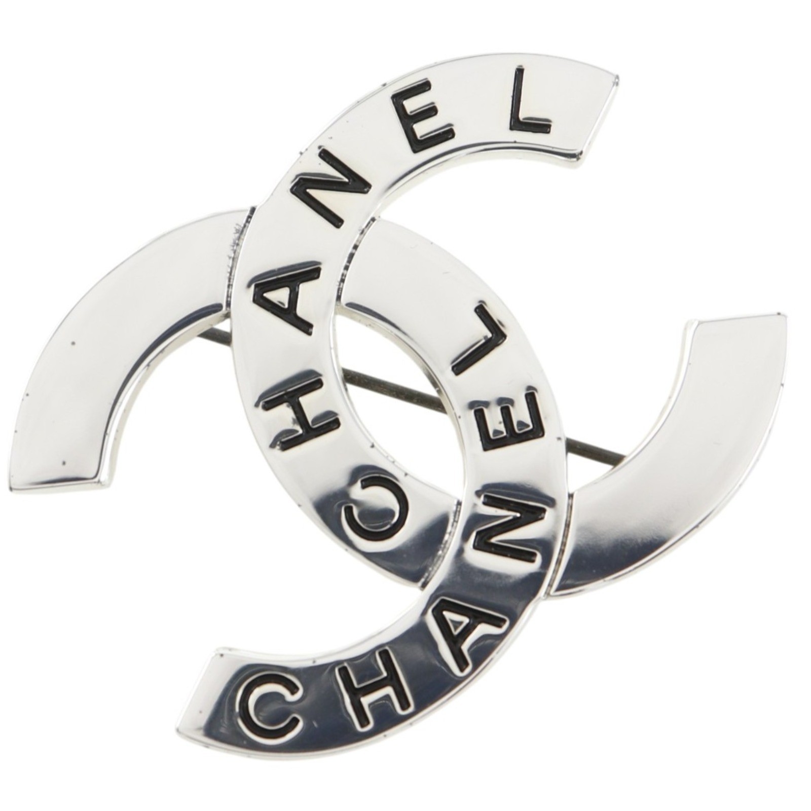 CHANEL COCO Mark logo Brooch Silver metallic 17.6g Women