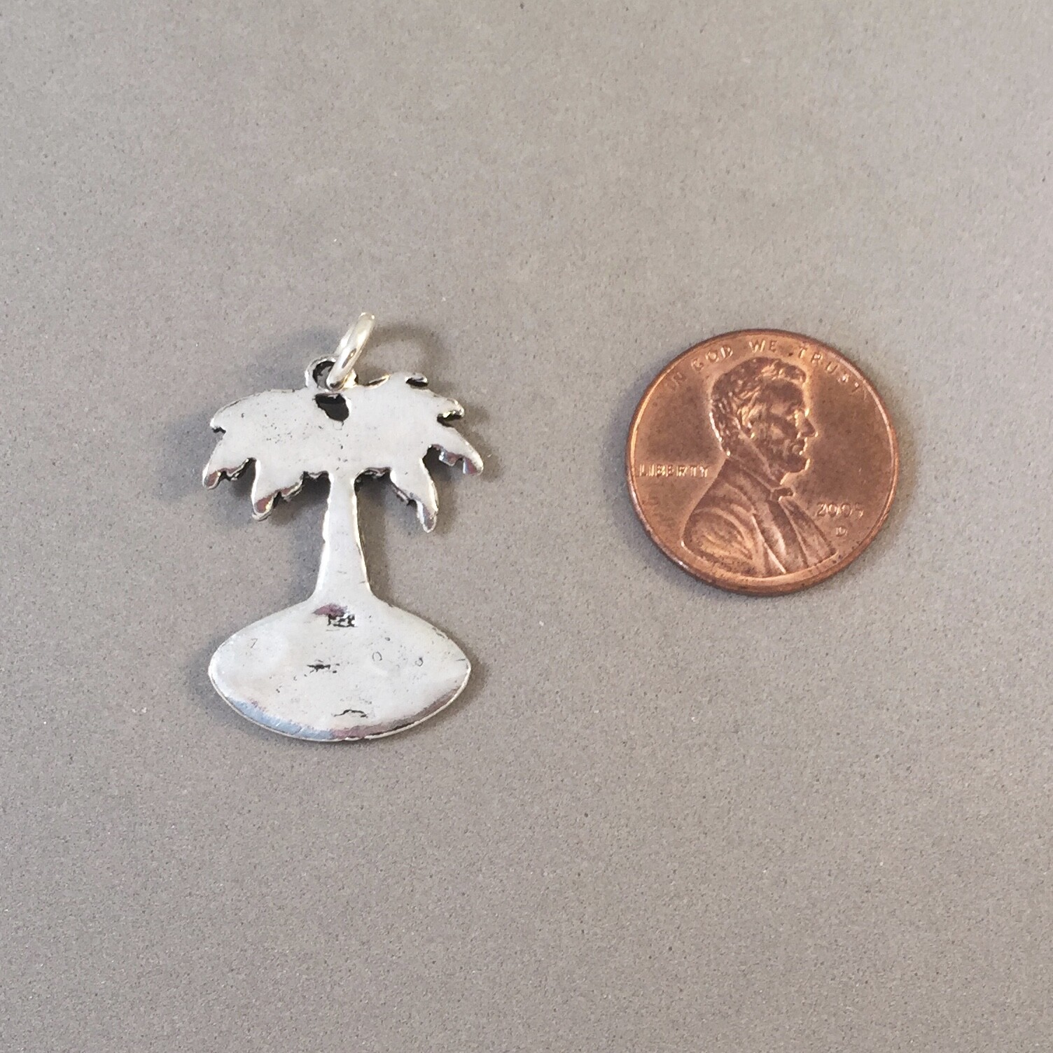 .925 Sterling Silver CANCUN Palm Tree CHARM NEW Pendant Mexico 925 TM09