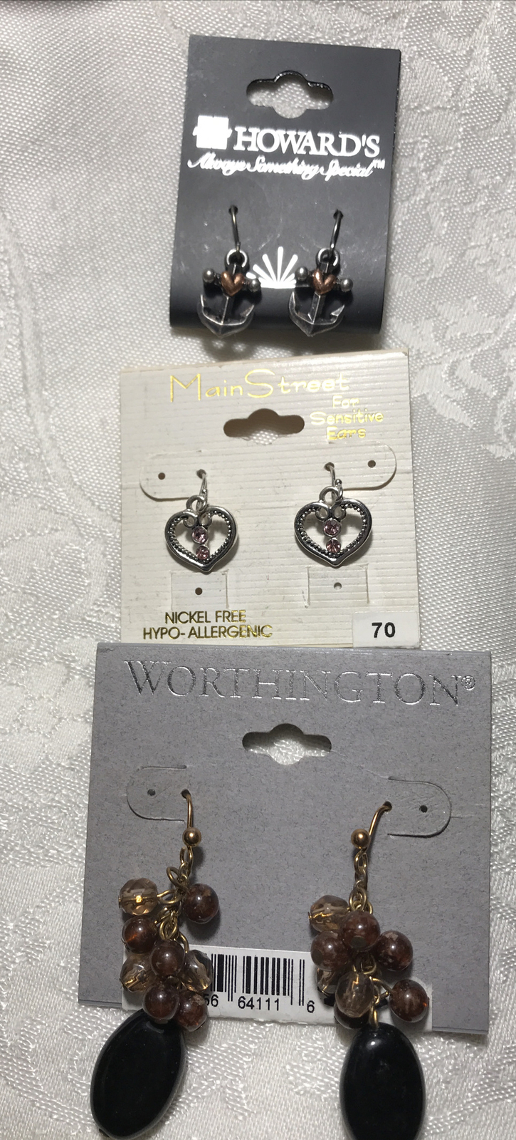 Earring LOT 3 PRS NEW Mainstreet Worthington Howard’s Hook Pierced Classy Casual