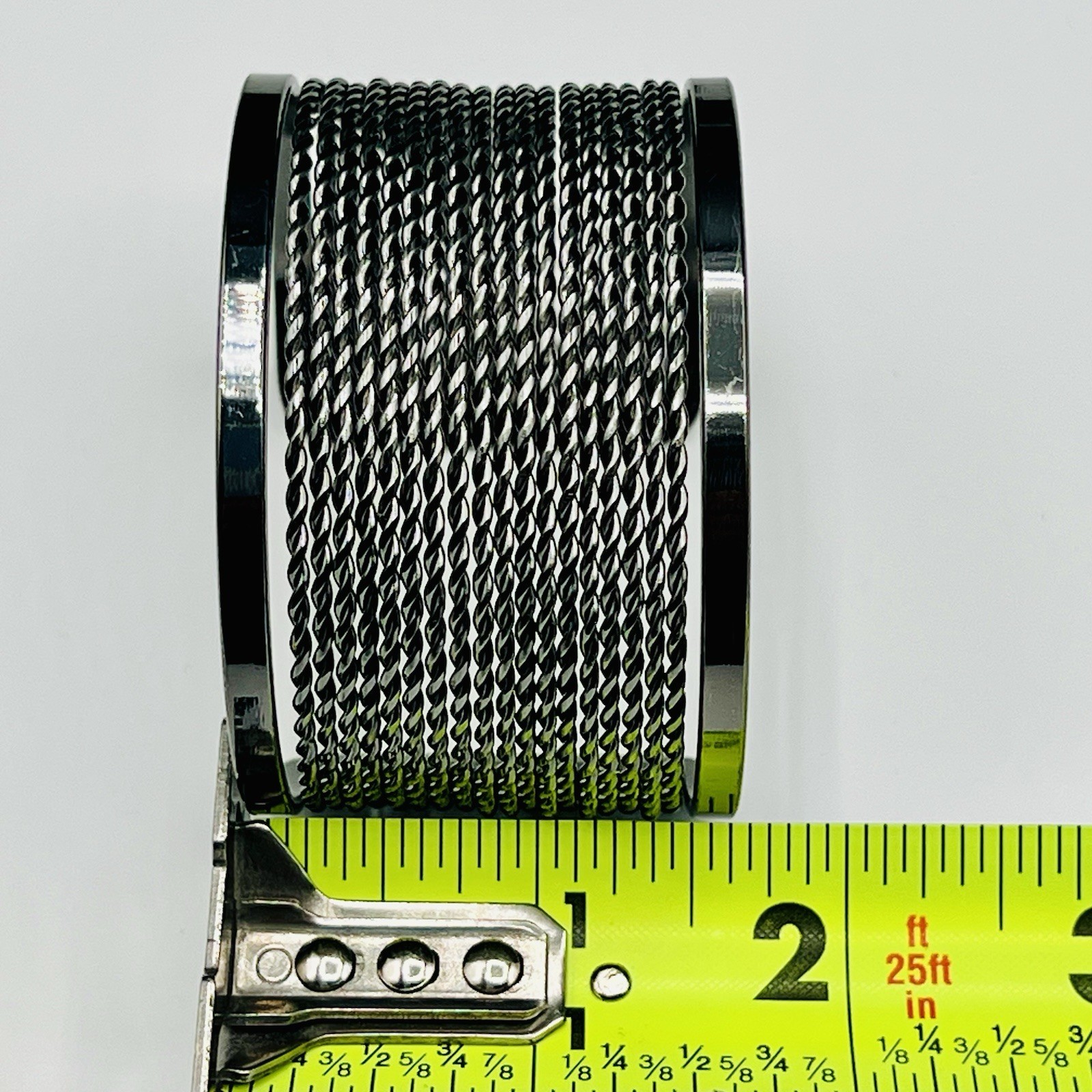 Gunmetal Rope Chain Wide Cuff Bracelet Mesh Wrap Modern Statement