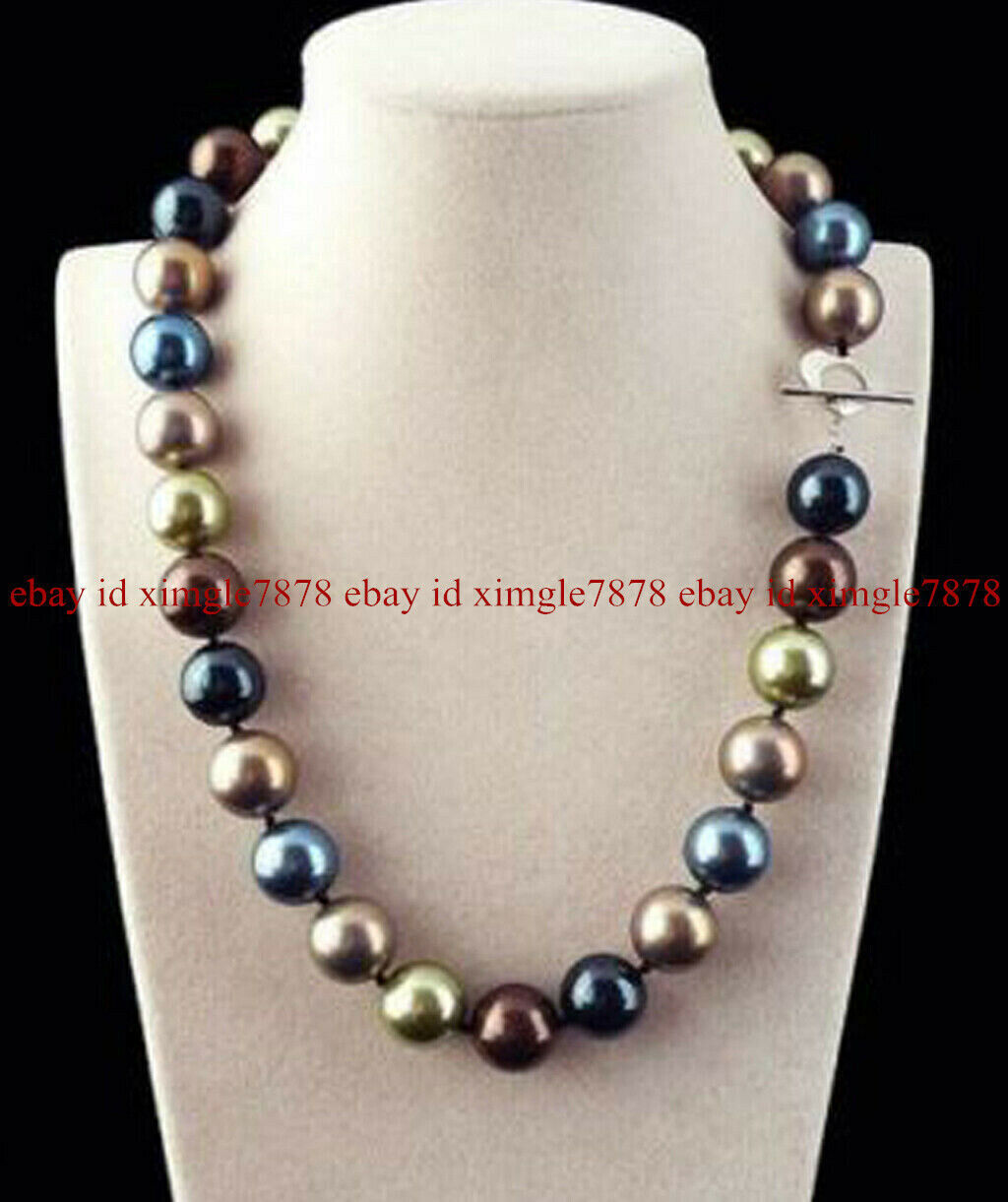 Genuine 12mm Natural Multicolor South Sea Shell Pearl Necklace 16-28”