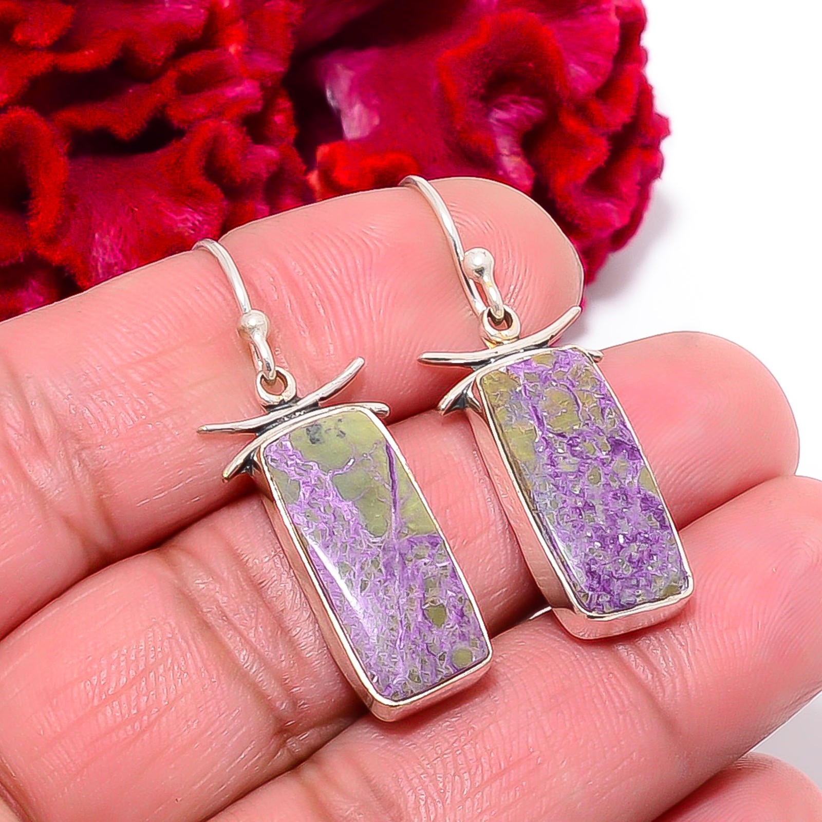 Stichtite – Island Of Tasmania 925 Sterling Silver Earring 1.56″ E97445