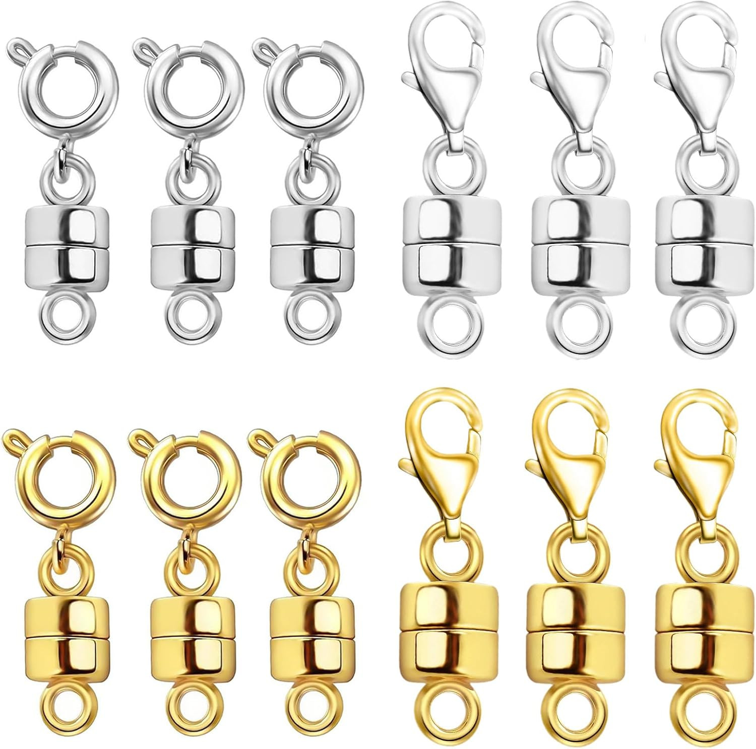 Premium Magnetic Necklace Clasps & Closures Gold & Silver Plated Converters