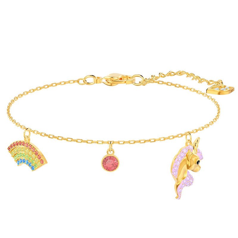 Swarovski Crystal Rainbow Unicorn Necklace Bracelet Earrings Set