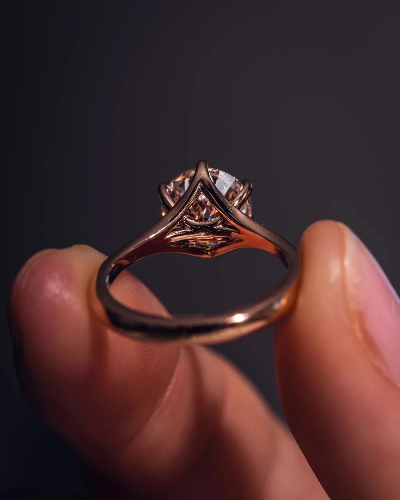 Solitaire Wedding Ring 1.20Ct Round Cut Simulated Diamond 14K Rose Gold Plated