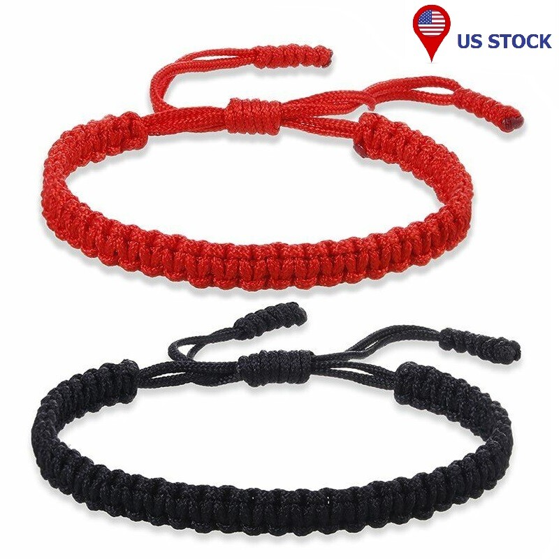 Good luck Red String Braided Bracelet Protection Blessed Adjustable Hand Rope US