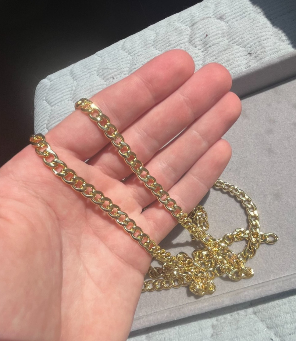 Real Genuine Solid 1/20 14K Yellow Gold Cuban Curb Chain Necklace 6mm- Men,Women