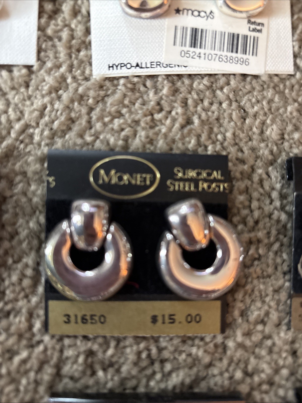 NEW Silver Color Pierced Earring All Shape Size Alfani, Monet, Trifari, Woodward