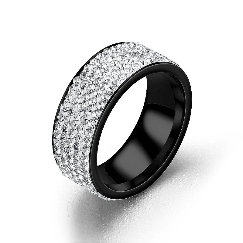 Unisex CZ Stainless Steel Ring Men/Women’s Wedding Band Rings Gold Silver 6-13