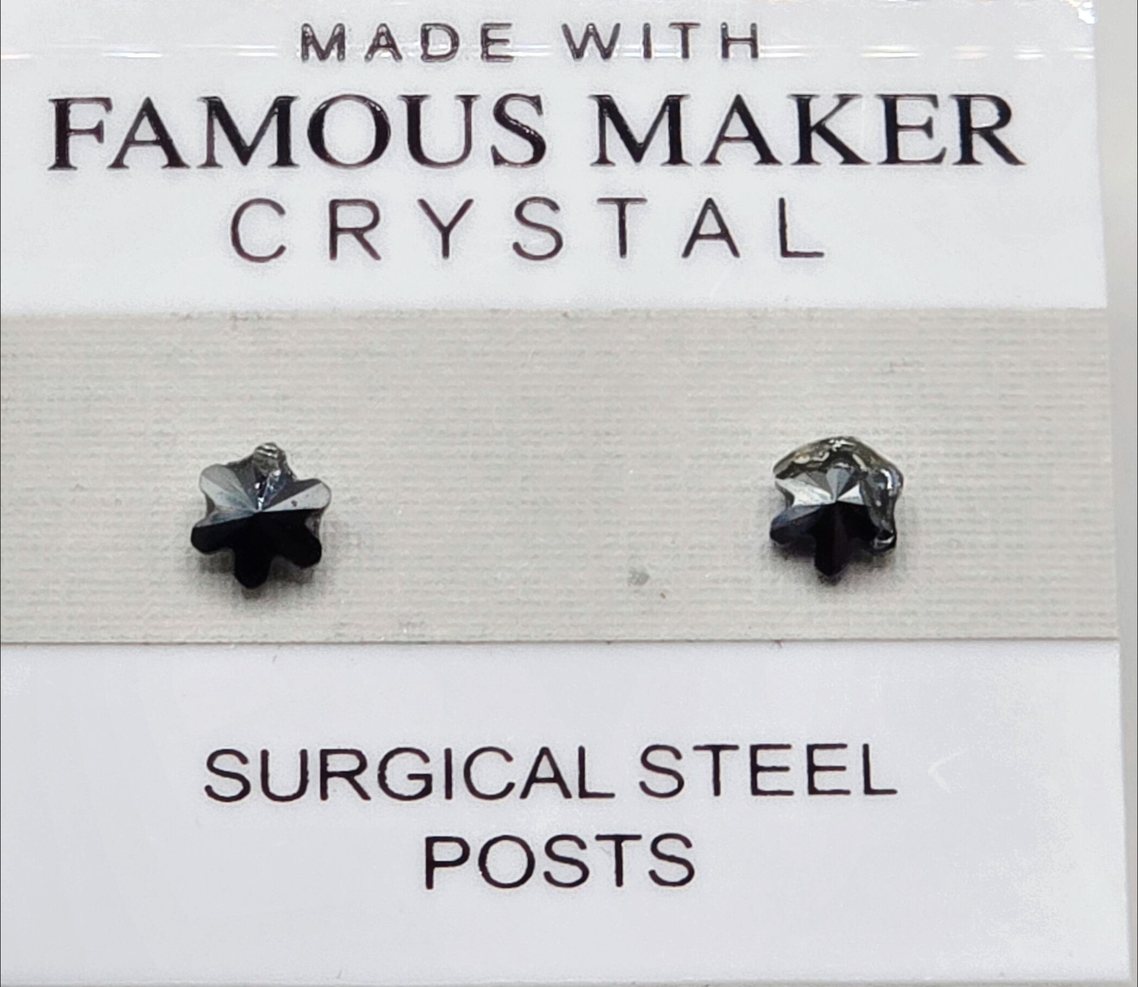 Smoky Gray Flower Stud Earrings 5mm Crystal Made with Swarovski Elements