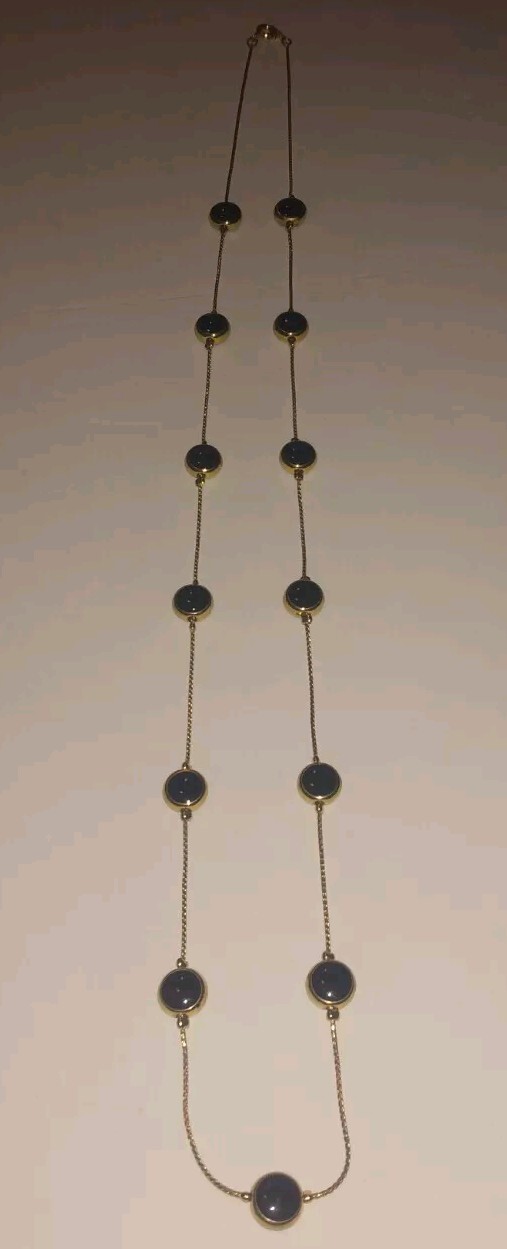 Lot Of 4 Necklaces, Go Tones Black Enamel 18, 22, 26 & 28″ Spring Ring & Lobster