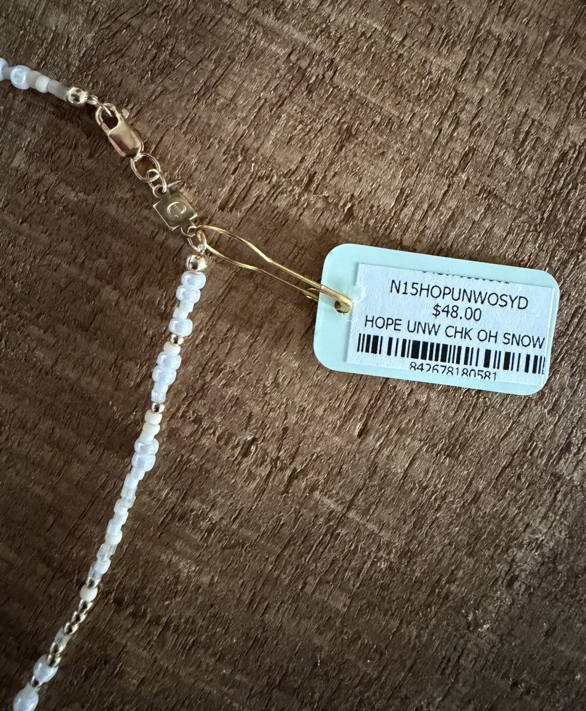 NWT Enewton Choker Necklace, Hope Unwritten Oh Snow You Dont White & Gold Filled