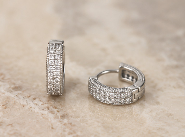 3Ct Round Cut Simulated Diamond Hoop Drop Earrings 14K Yellow Gold Plated