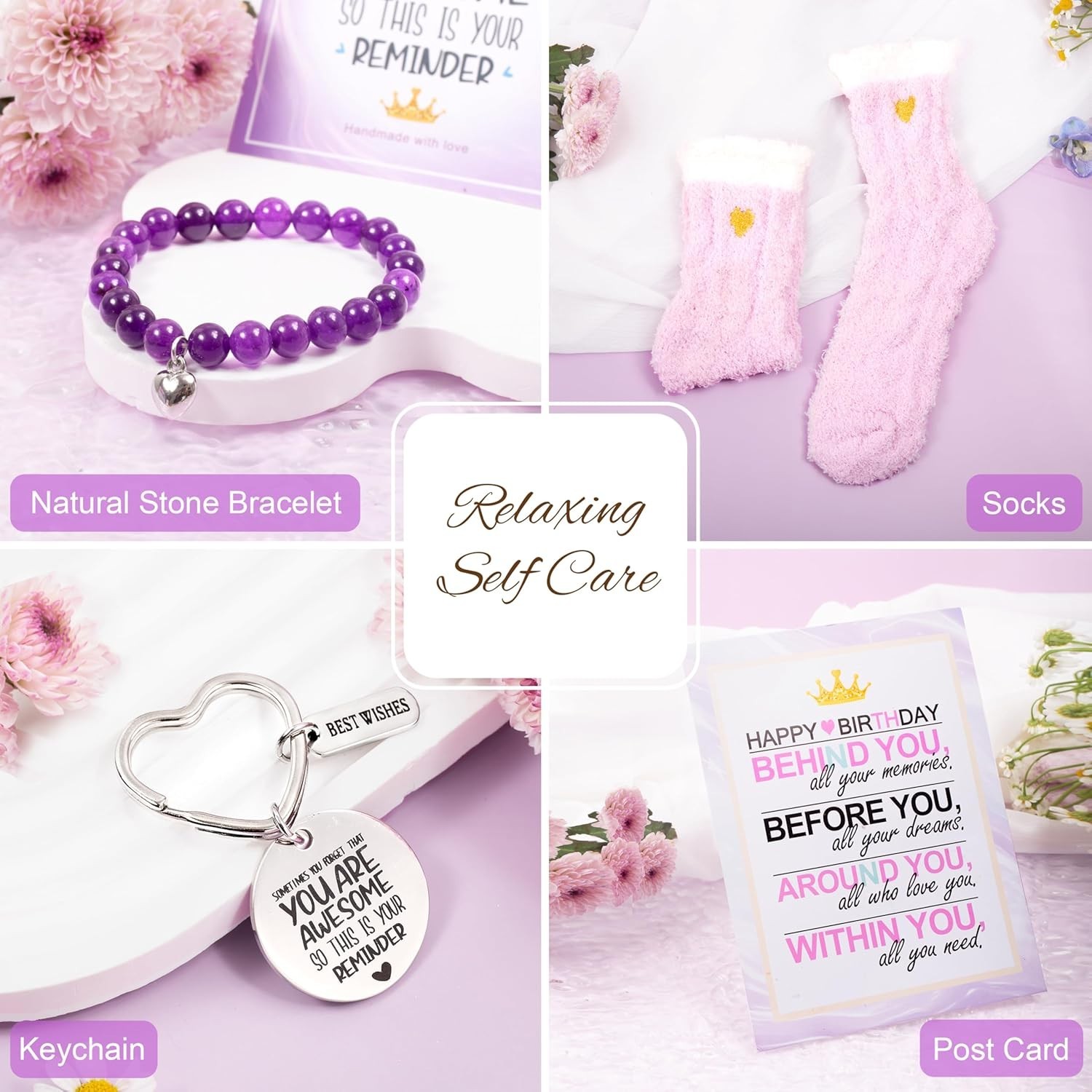 Special Birthday Gifts for Women Includes Tumbler Candle and Cosmetic Bag