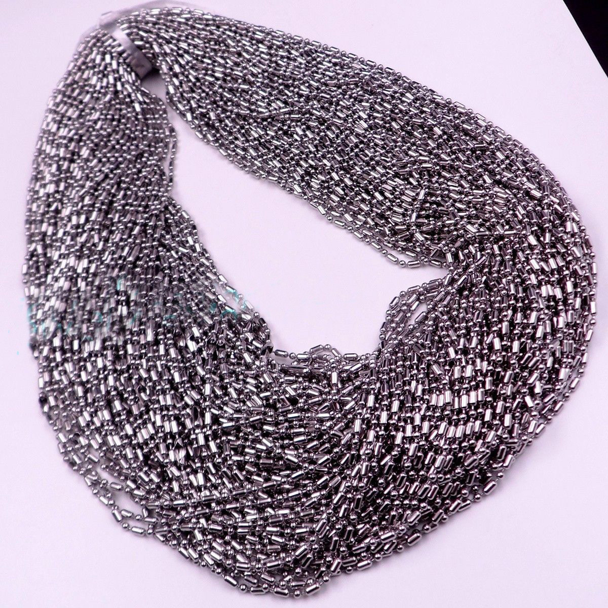 Wholesale 1.5/2/2.4/3.2mm 316L Stainless Steel Ball Bamboo Link Chain Necklace