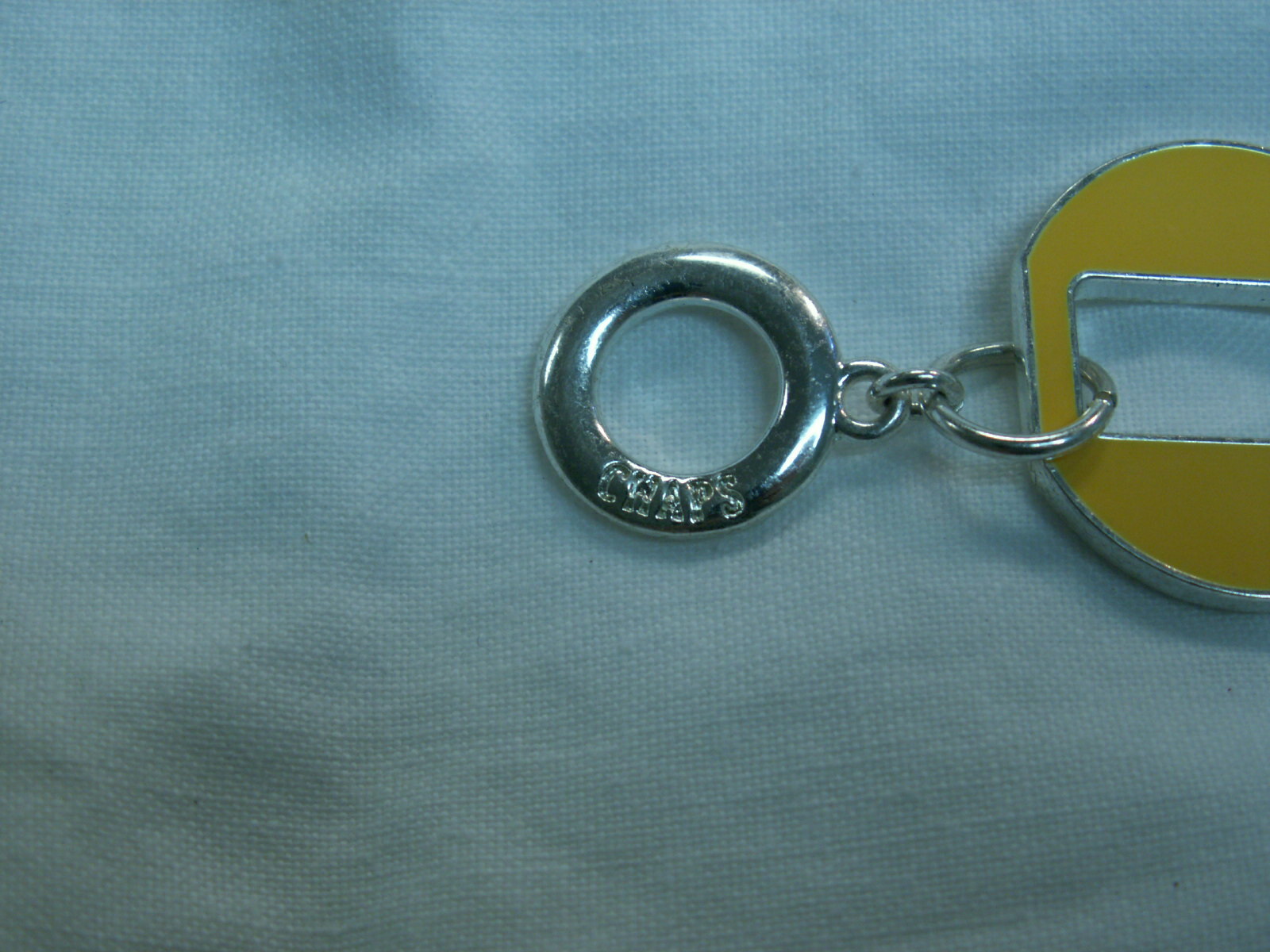 …CHAPS…Silver Tone,Yellow & White Enamel Panels Toggle Bracelet…