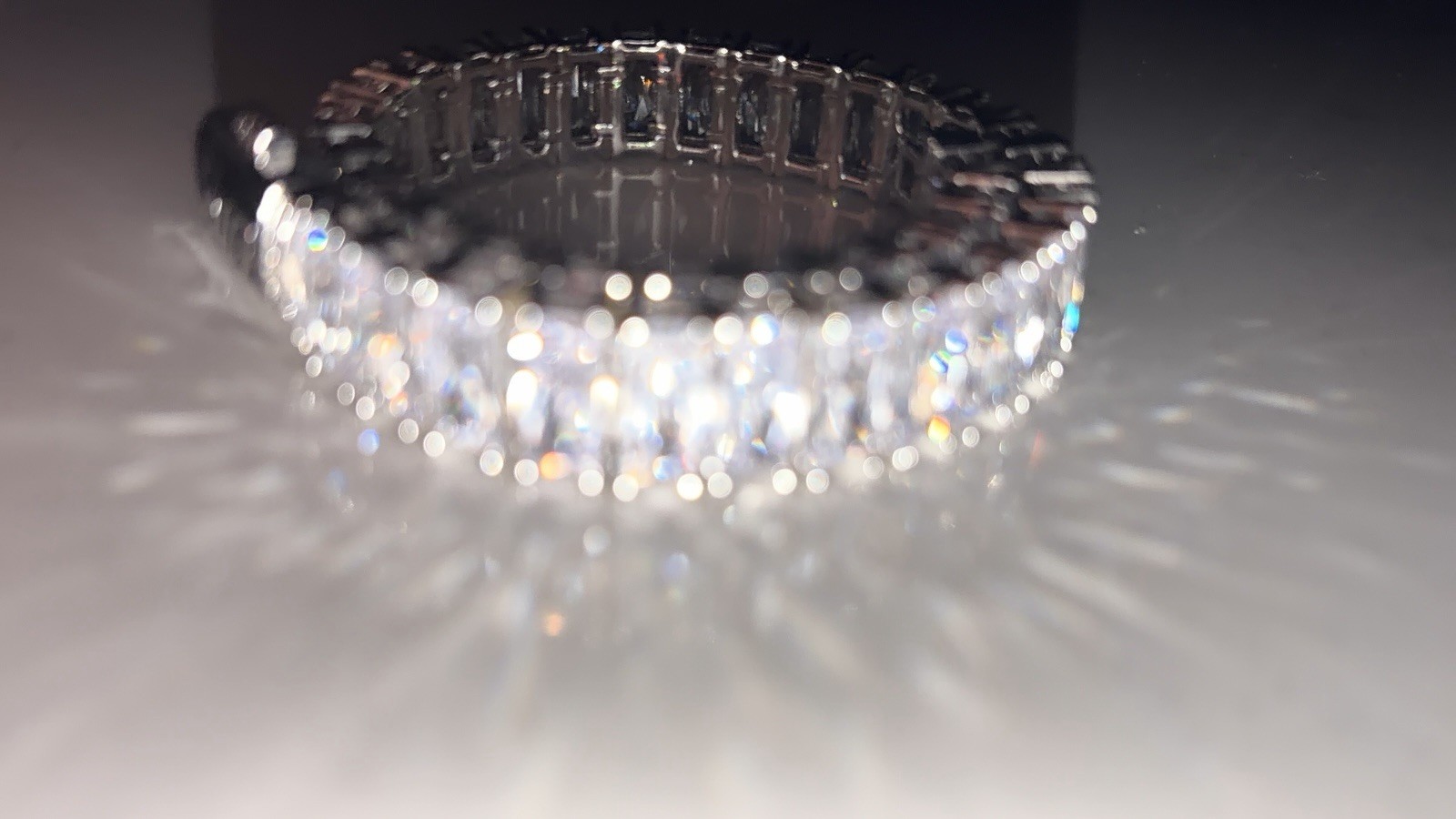 GLD Baguette Tennis Bracelet in White Gold 14k White Gold Plated / 9” / White