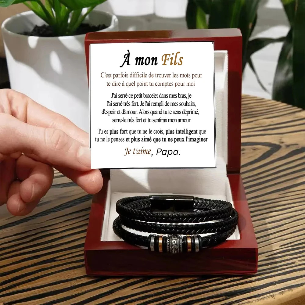 To My Son Gift for Son Bracelet Love from Mom, Dad Forever Birthday, Graduation