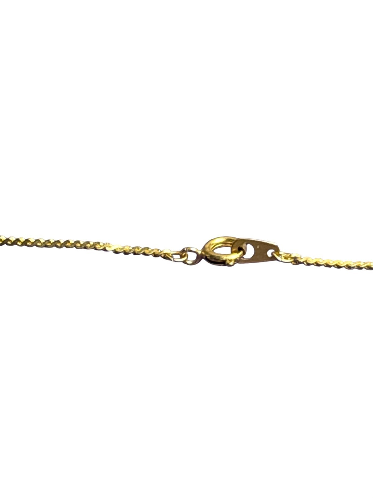 Green Stone Cabochon Goldtone Teardrop Pendant Necklace 18 inches Long 0.75 inch
