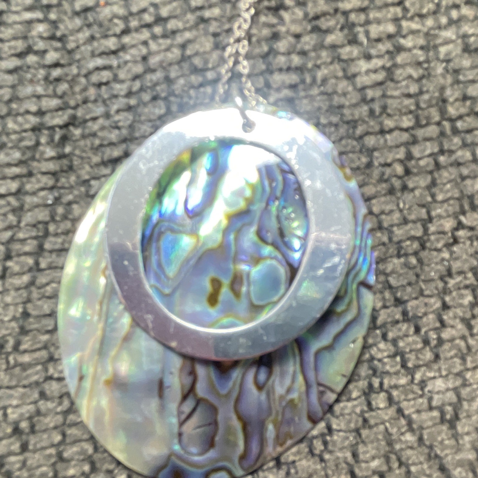 Shell Round Charm Pendant Sterling silver