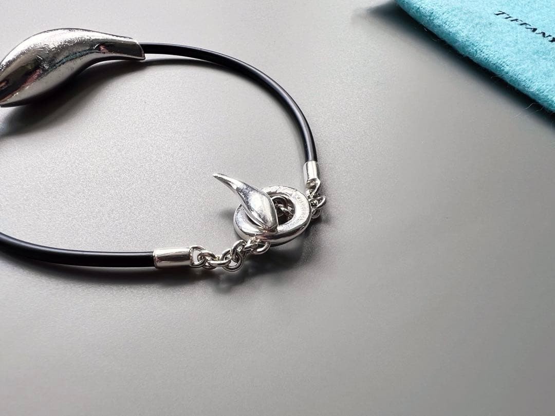 Tiffany & Co. Fish Toggle Bracelet Silver 925 Unisex Vintage 19.5cm w/Dust Bag